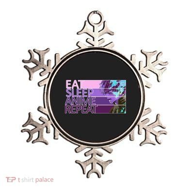 Eat Sleep Anime Repeat Funny Cartoon Ornament