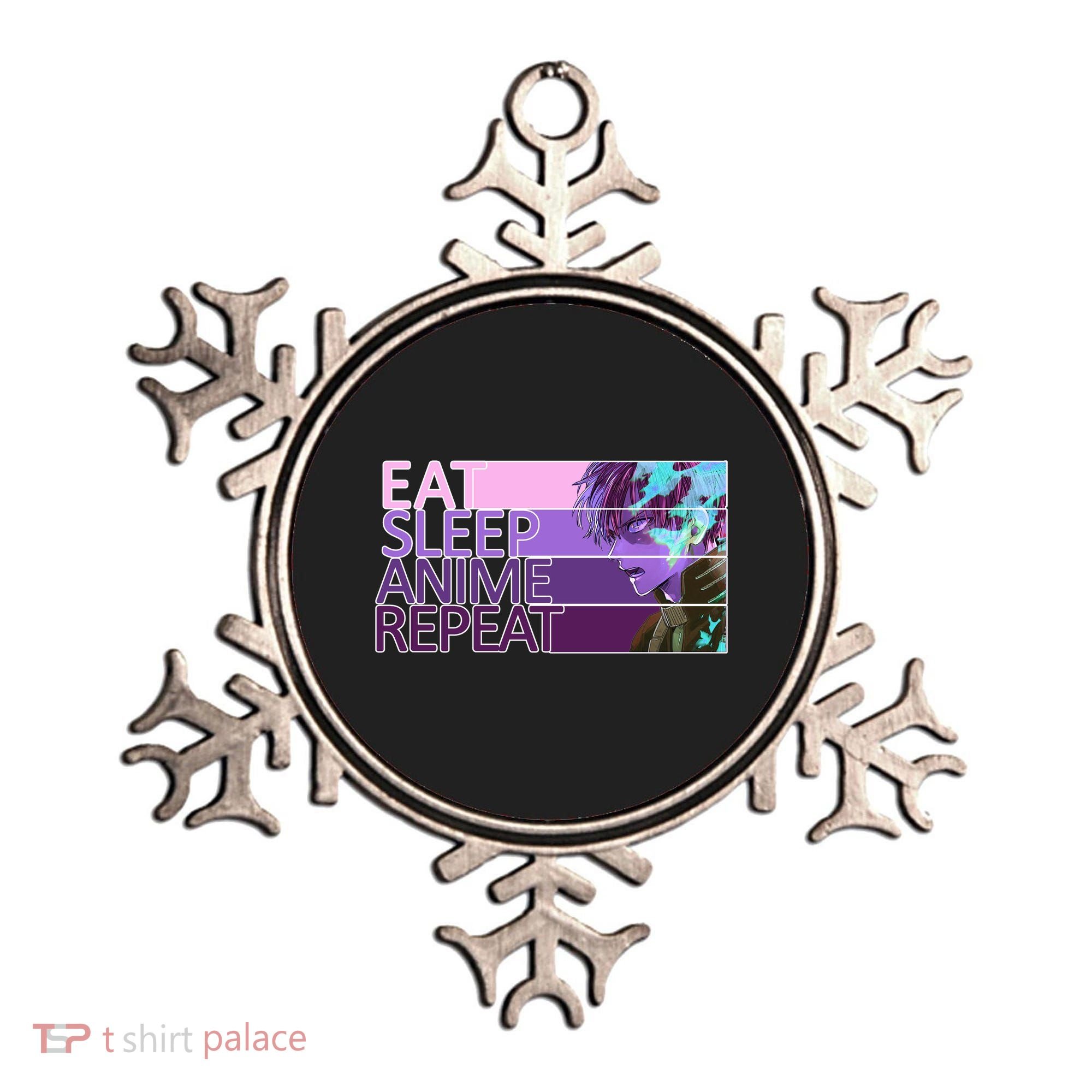 Eat Sleep Anime Repeat Funny Cartoon Ornament