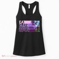 Eat Sleep Anime Repeat Funny Cartoon Women's Tank Top thumb 0