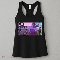 Eat Sleep Anime Repeat Funny Cartoon Women's Tank Top thumb 3