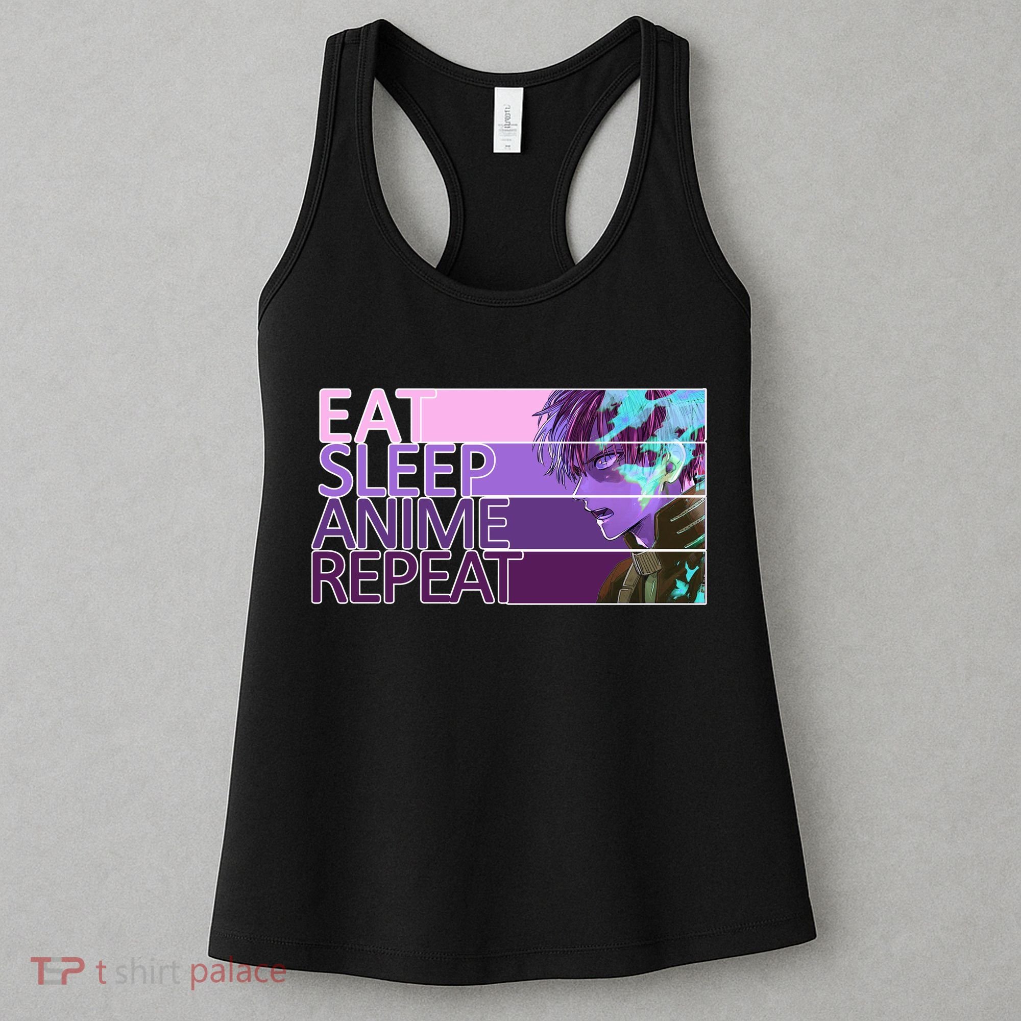 Eat Sleep Anime Repeat Funny Cartoon Women's Tank Top