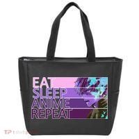 Eat Sleep Anime Repeat Funny Cartoon Tote Bag thumb 0