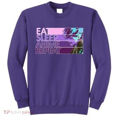 Eat Sleep Anime Repeat Funny Cartoon Sweatshirt