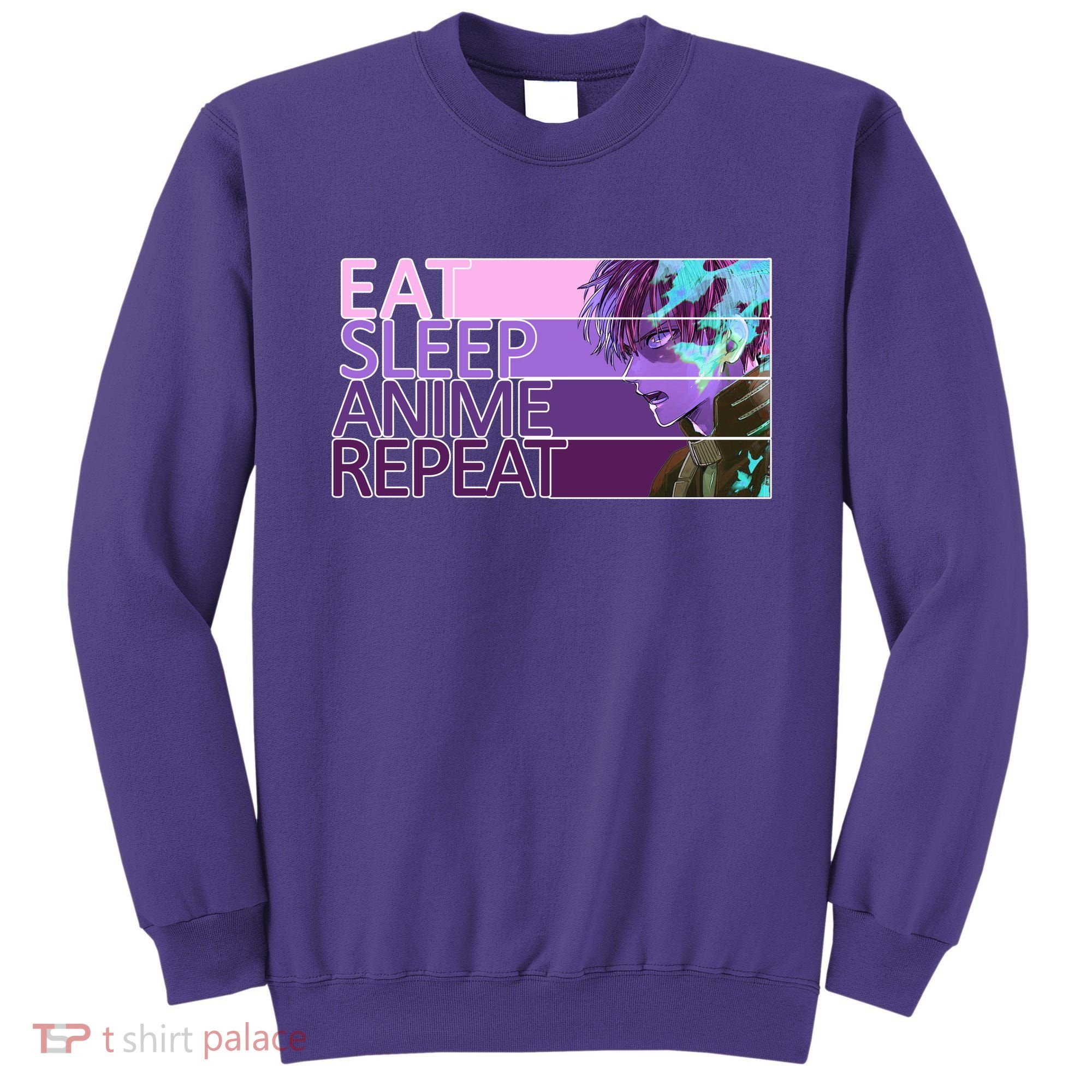 Eat Sleep Anime Repeat Funny Cartoon Sweatshirt