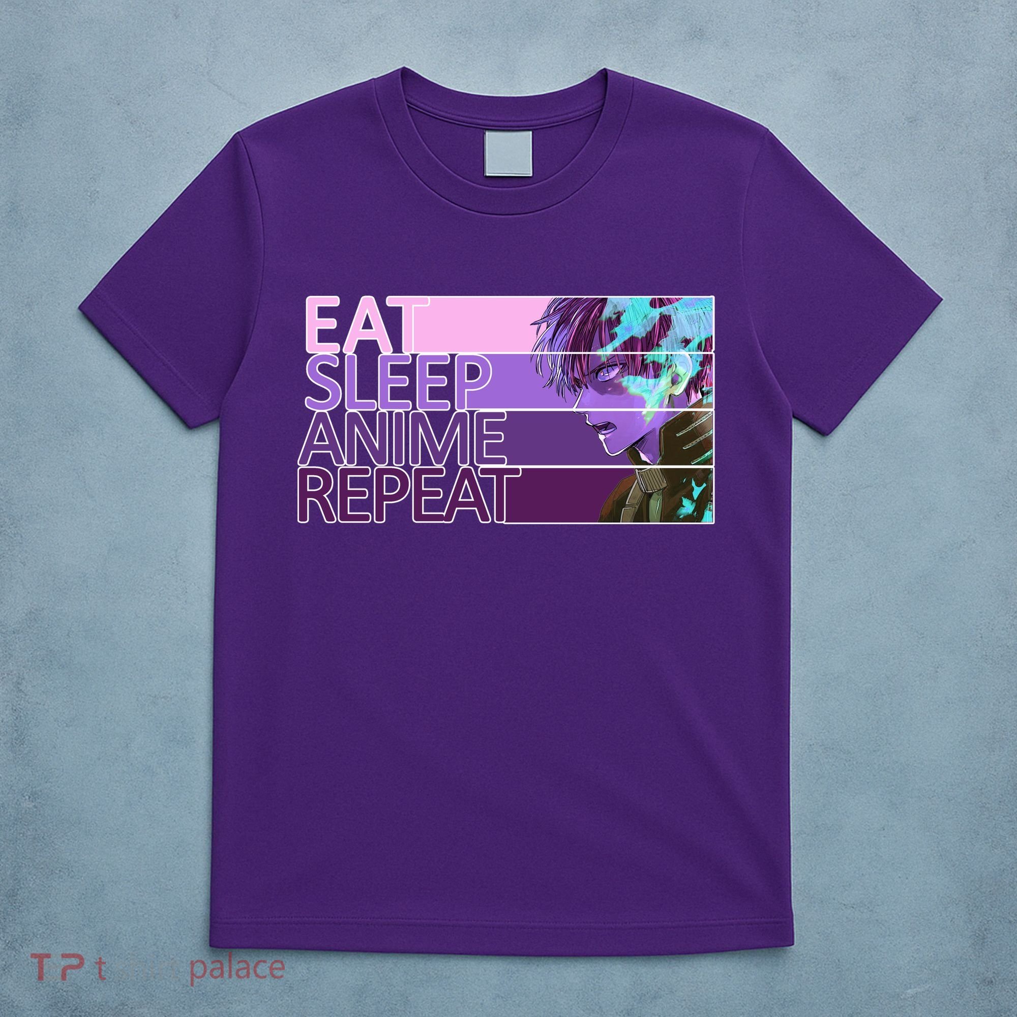 Eat Sleep Anime Repeat Funny Cartoon T-Shirt