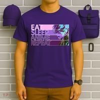Eat Sleep Anime Repeat Funny Cartoon T-Shirt thumb 6