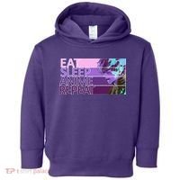 Eat Sleep Anime Repeat Funny Cartoon Toddler Hoodie thumb 0