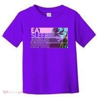 Eat Sleep Anime Repeat Funny Cartoon Toddler T-Shirt thumb 0