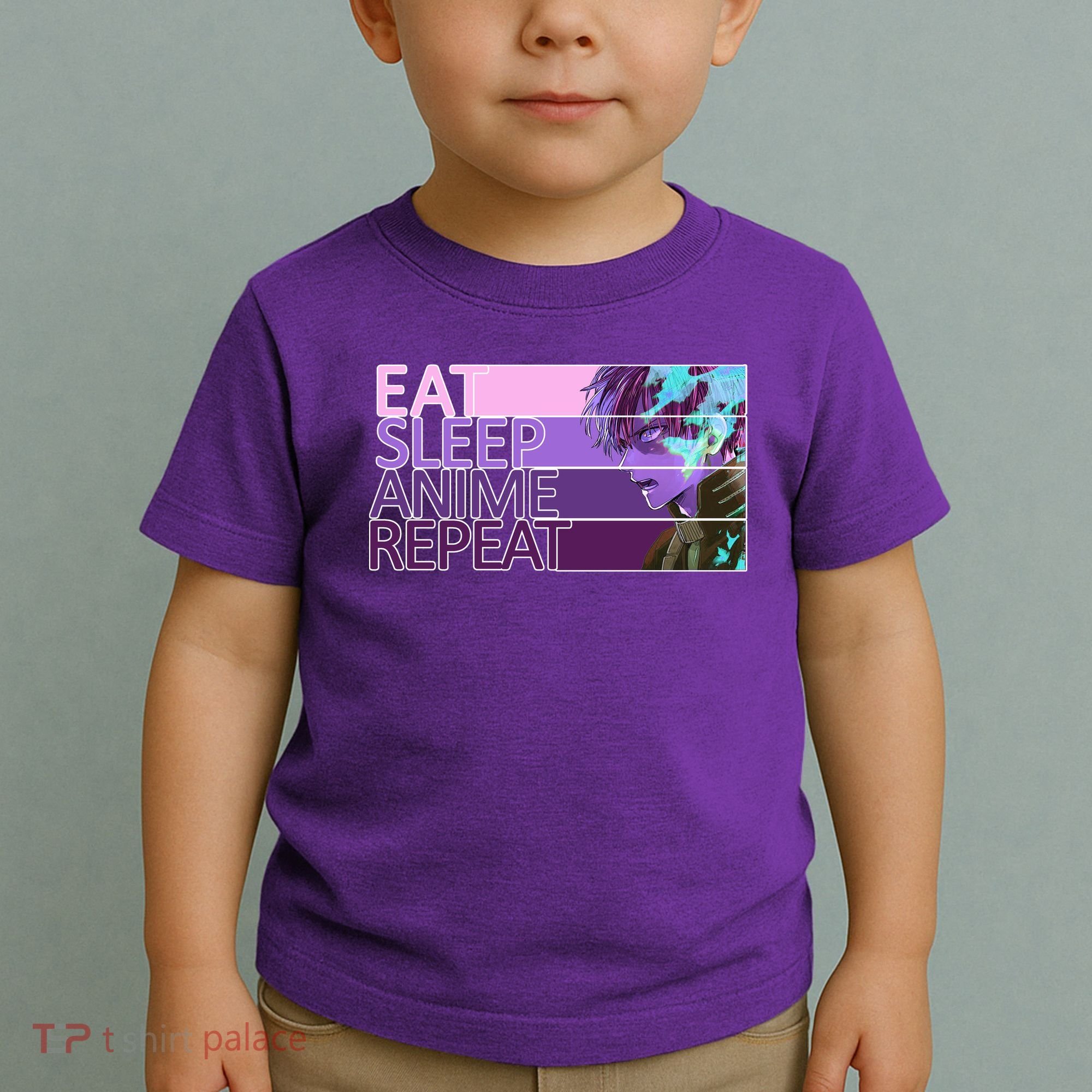 Eat Sleep Anime Repeat Funny Cartoon Toddler T-Shirt