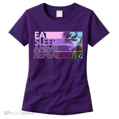 Eat Sleep Anime Repeat Funny Cartoon Women's T-Shirt