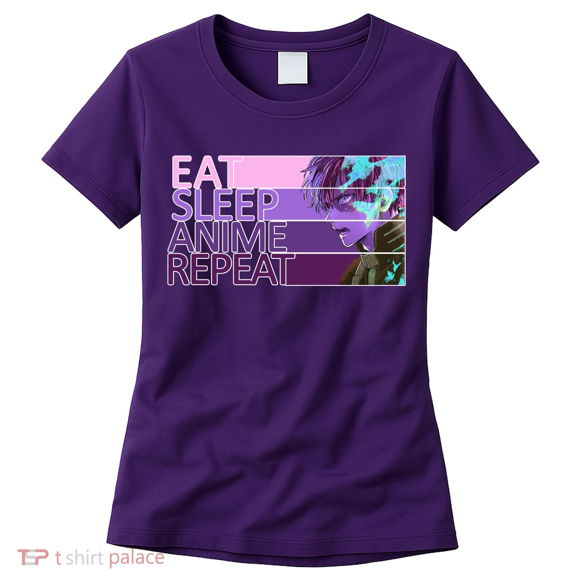 Eat Sleep Anime Repeat Funny Cartoon Women's T-Shirt