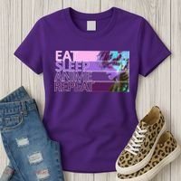 Eat Sleep Anime Repeat Funny Cartoon Women's T-Shirt thumb 3