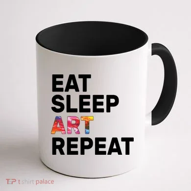 Eat Sleep Art Repeat Coffee Mug back