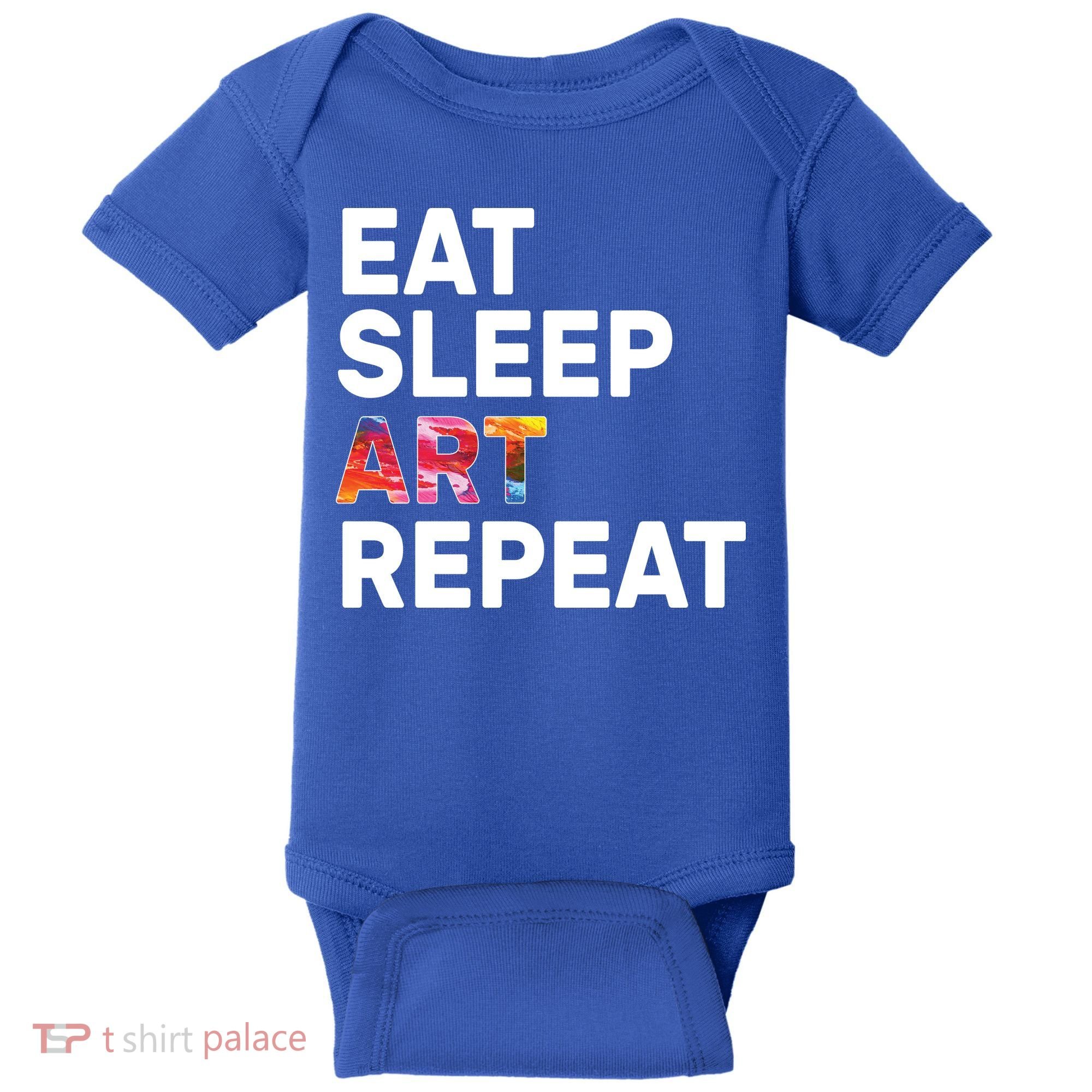Eat Sleep Art Repeat Baby Bodysuit