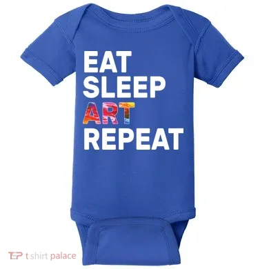 Eat Sleep Art Repeat Baby Bodysuit