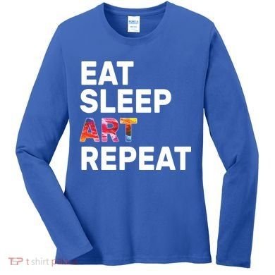 Eat Sleep Art Repeat Women's Long Sleeve Shirt