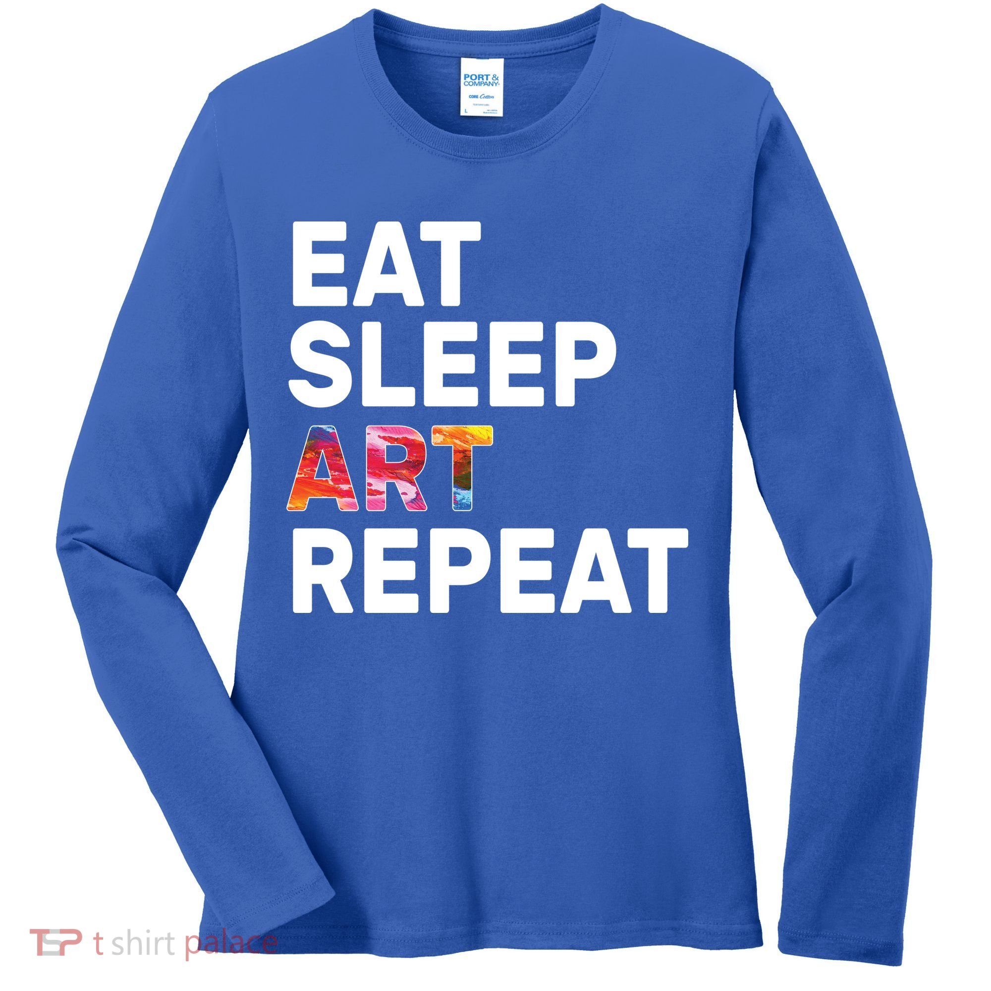 Eat Sleep Art Repeat Women's Long Sleeve Shirt