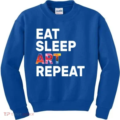 Eat Sleep Art Repeat Kids Sweatshirt