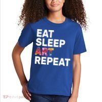 Eat Sleep Art Repeat Kids T-Shirt thumb 2