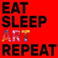 Eat Sleep Art Repeat Santa Hat thumb 1