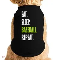 Eat Sleep Baseball Repeat Doggie Tank thumb 0