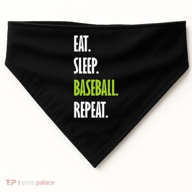 Eat Sleep Baseball Repeat USA-Made Doggie Bandana