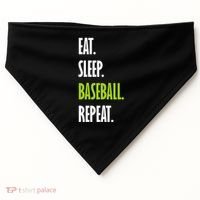 Eat Sleep Baseball Repeat USA-Made Doggie Bandana thumb 0