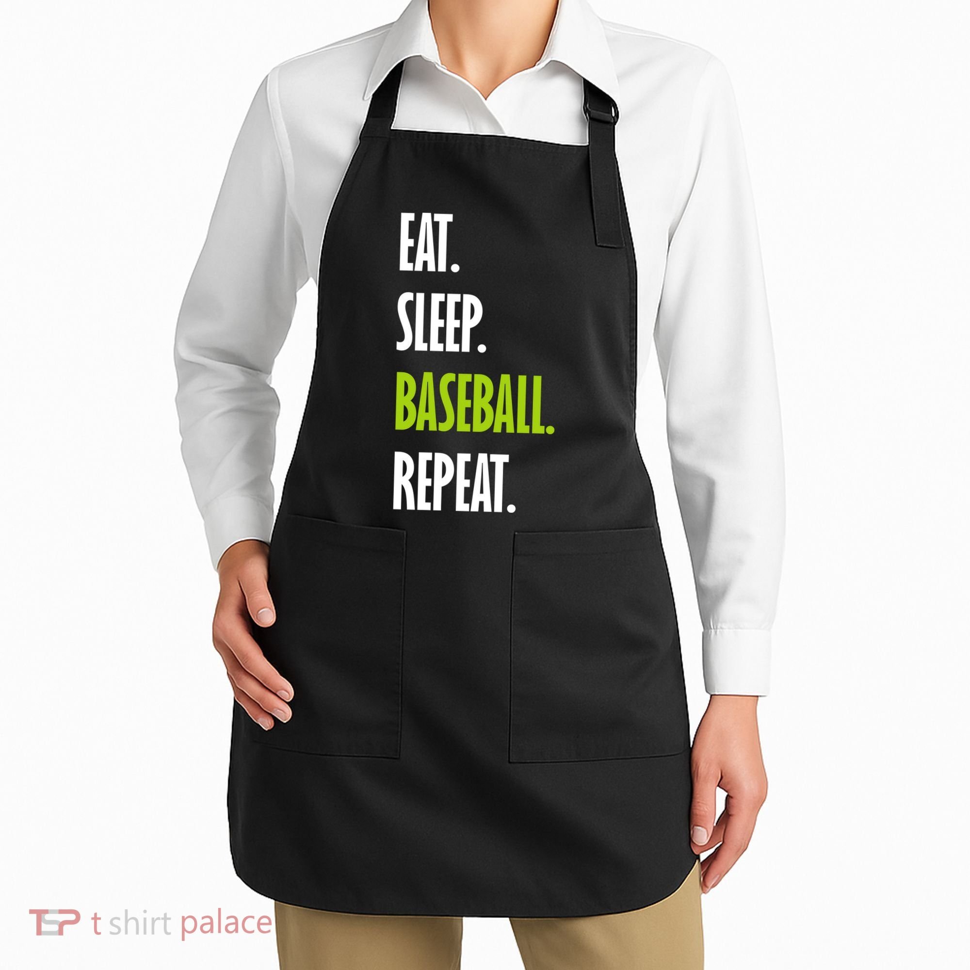 Eat Sleep Baseball Repeat Apron