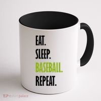 Eat Sleep Baseball Repeat Coffee Mug thumb 1