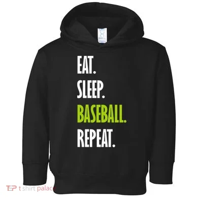 Eat Sleep Baseball Repeat Toddler Hoodie