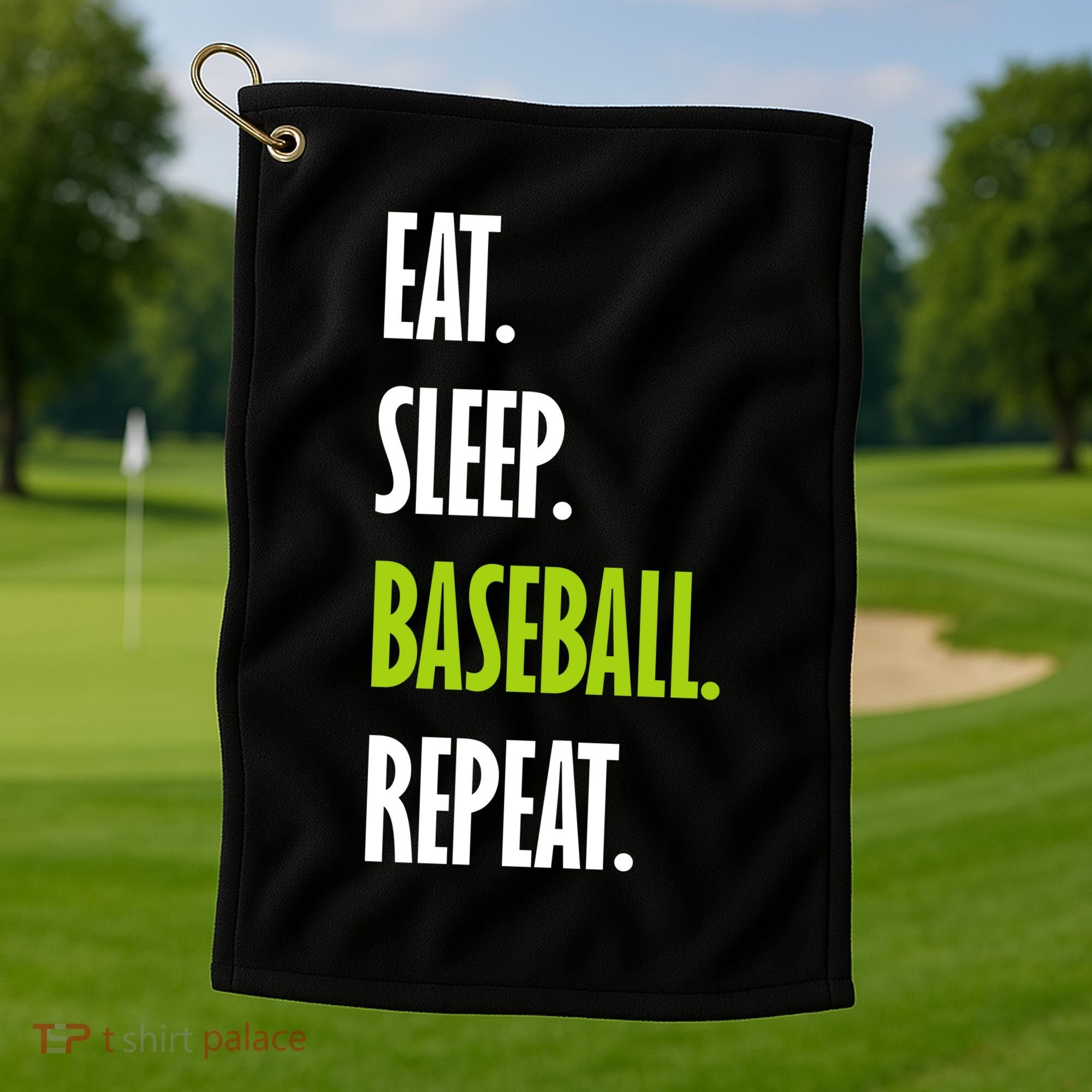 Eat Sleep Baseball Repeat Golf Towel