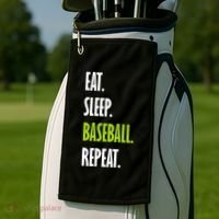 Eat Sleep Baseball Repeat Golf Towel thumb 2