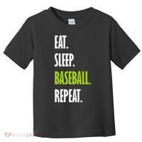 Eat Sleep Baseball Repeat Toddler T-Shirt thumb 0
