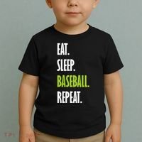 Eat Sleep Baseball Repeat Toddler T-Shirt thumb 2