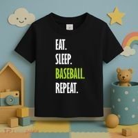 Eat Sleep Baseball Repeat Toddler T-Shirt thumb 3