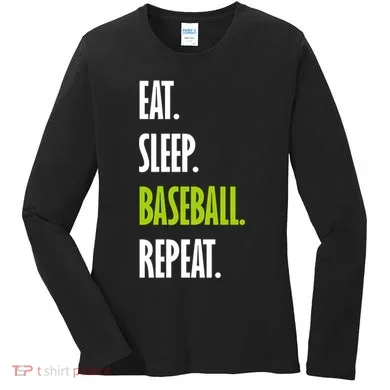 Eat Sleep Baseball Repeat Women's Long Sleeve Shirt