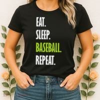Eat Sleep Baseball Repeat Women's T-Shirt thumb 2