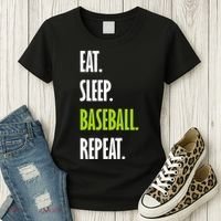 Eat Sleep Baseball Repeat Women's T-Shirt thumb 3