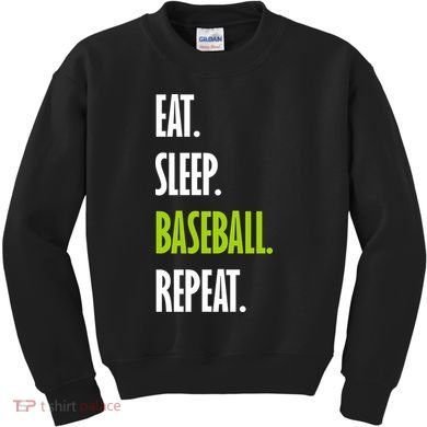 Eat Sleep Baseball Repeat Kids Sweatshirt