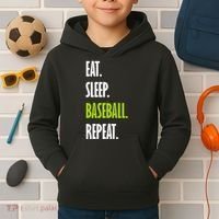 Eat Sleep Baseball Repeat Kids Hoodie thumb 2
