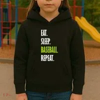 Eat Sleep Baseball Repeat Kids Hoodie thumb 3