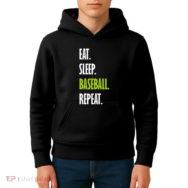 Eat Sleep Baseball Repeat Kids Hoodie