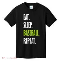 Eat Sleep Baseball Repeat Kids T-Shirt thumb 0