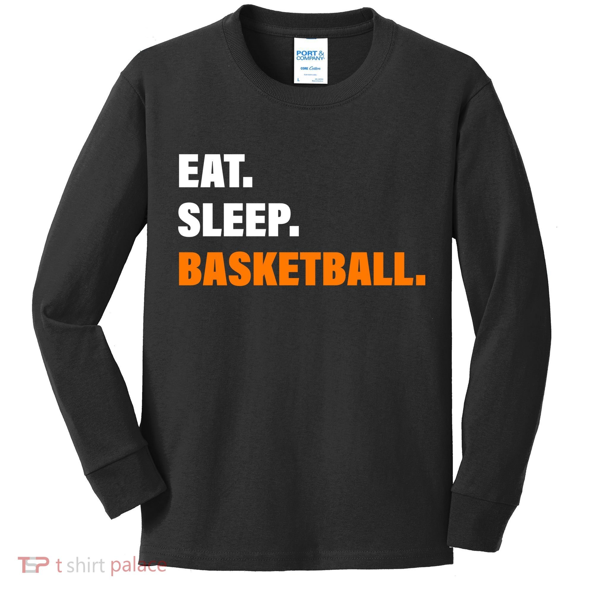 Eat Sleep Basketball Kids Long Sleeve Shirt