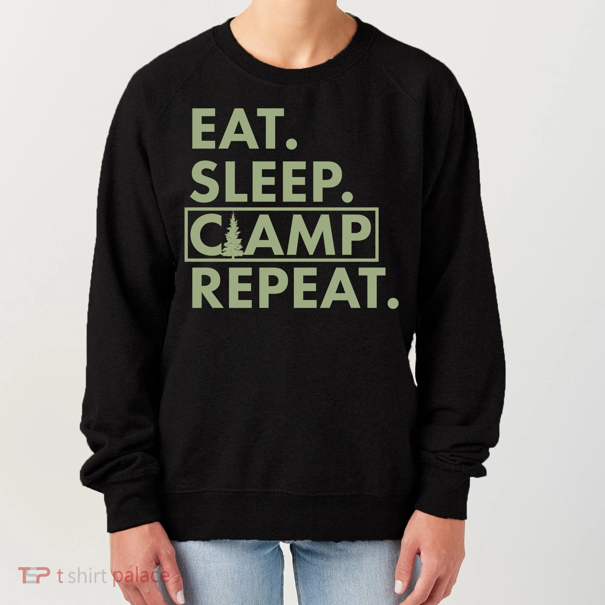 Eat Sleep Camp Repeat Camping Fan Women's Sweatshirt