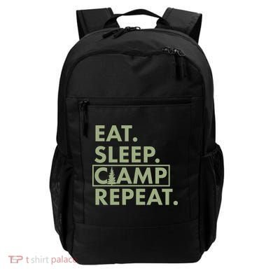 Eat Sleep Camp Repeat Camping Fan Backpack