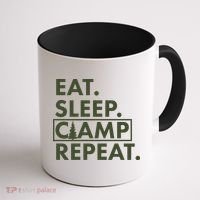 Eat Sleep Camp Repeat Camping Fan Coffee Mug thumb 1