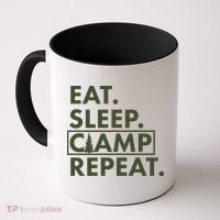 Eat Sleep Camp Repeat Camping Fan Coffee Mug thumb 0