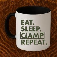 Eat Sleep Camp Repeat Camping Fan Coffee Mug thumb 2