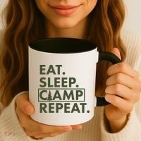 Eat Sleep Camp Repeat Camping Fan Coffee Mug thumb 3